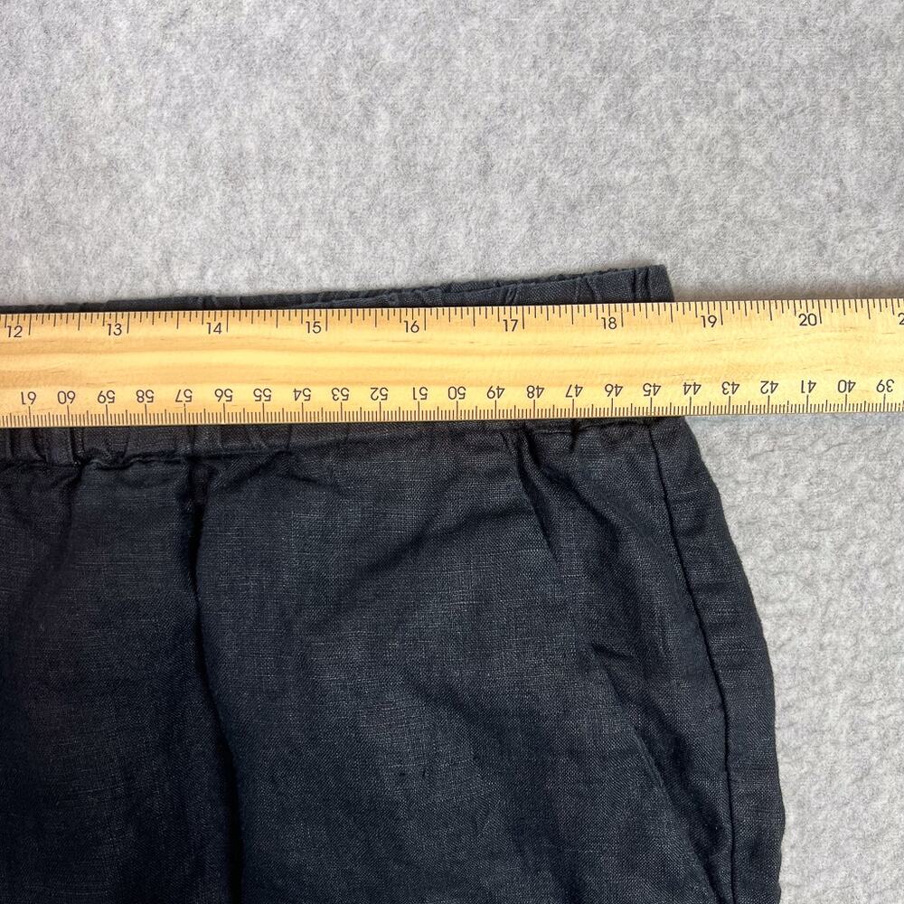 Quince Black 100% European Linen Cropped High Waisted Pants Size XL - Picture 9 of 14